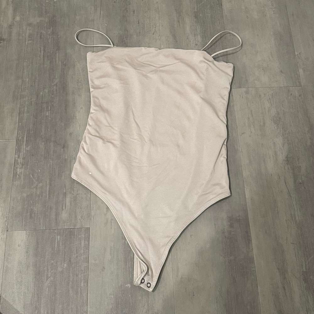 ABERCROMBIE & FITCH - Size S Spaghetti Strap Bodysuit - Champagne